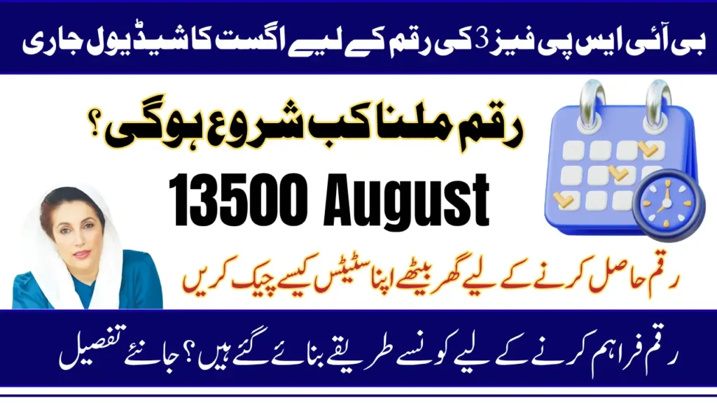 New 🌟 BISP 8171 Phase 3 August 2025 Payment Schedule Announced – Verified Withdrawal Details